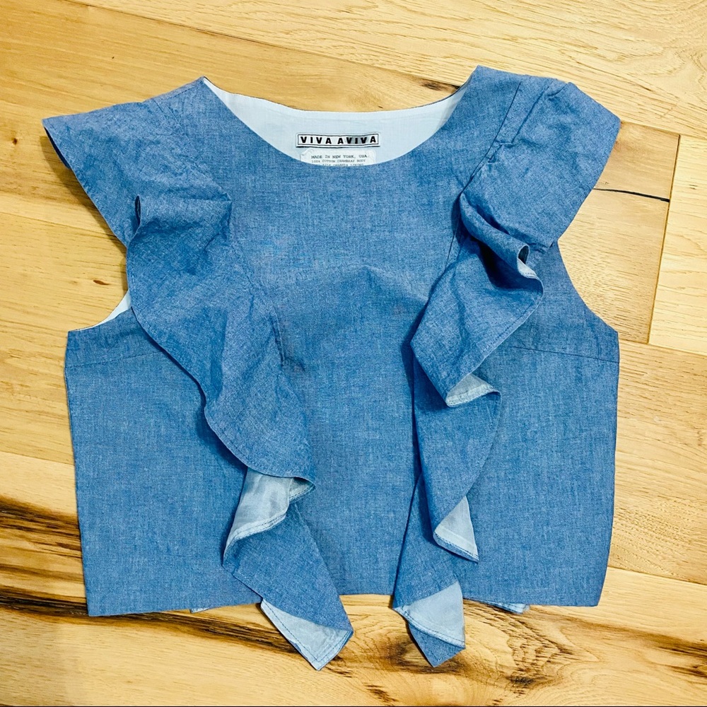 Viva Aviva Magnolia Chambray Top EUC - Picture 5 of 16